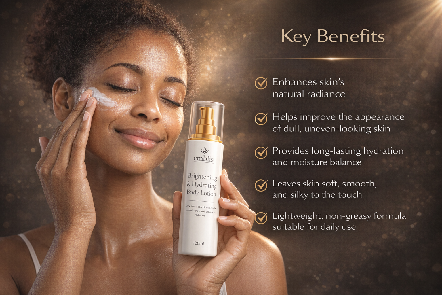 EMBLIS Brightening & Hydrating Body Lotion – 120ml