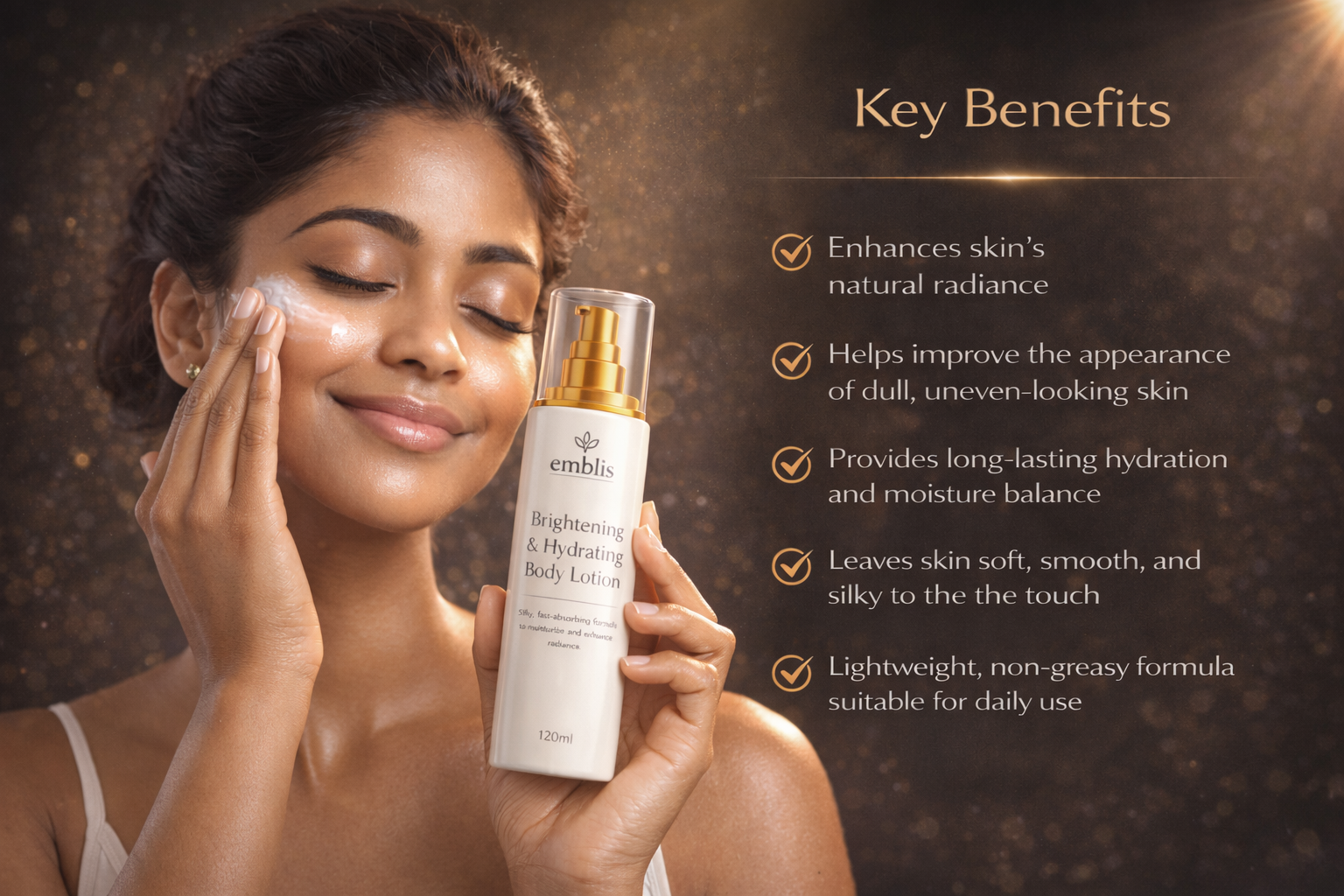 EMBLIS Brightening & Hydrating Body Lotion – 120ml