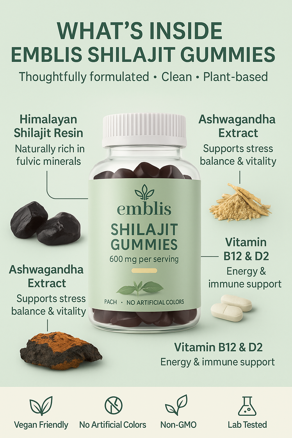 Emblis Shilajit Gummies | Natural Mineral Complex